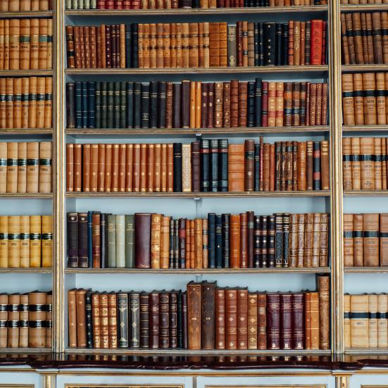 Boghylde med gamle bøger